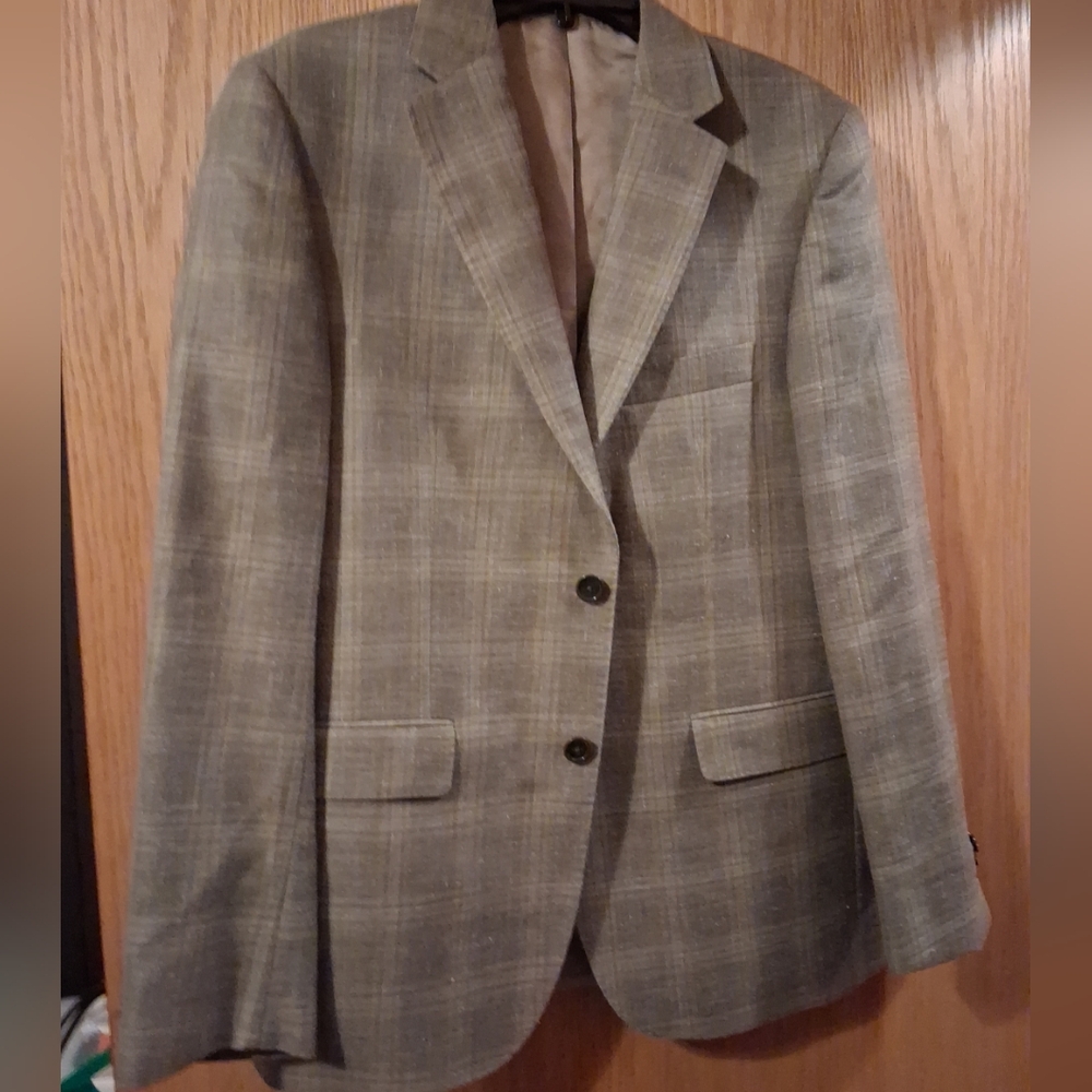 Jb Britches Logan Blazer Suit Coat Sz 40R Taupe Mens 65% Wool 24 Silk 11 Linen
